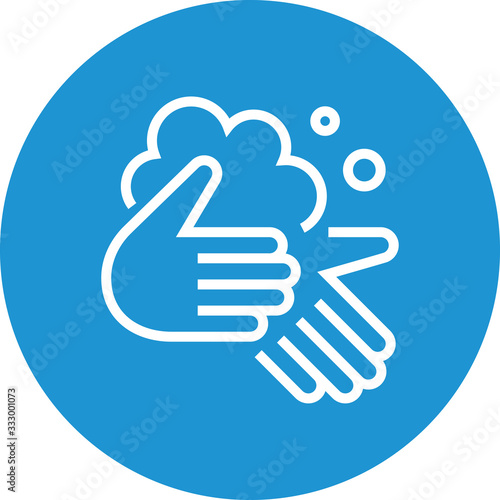Hands Soap Suds Outline Icon