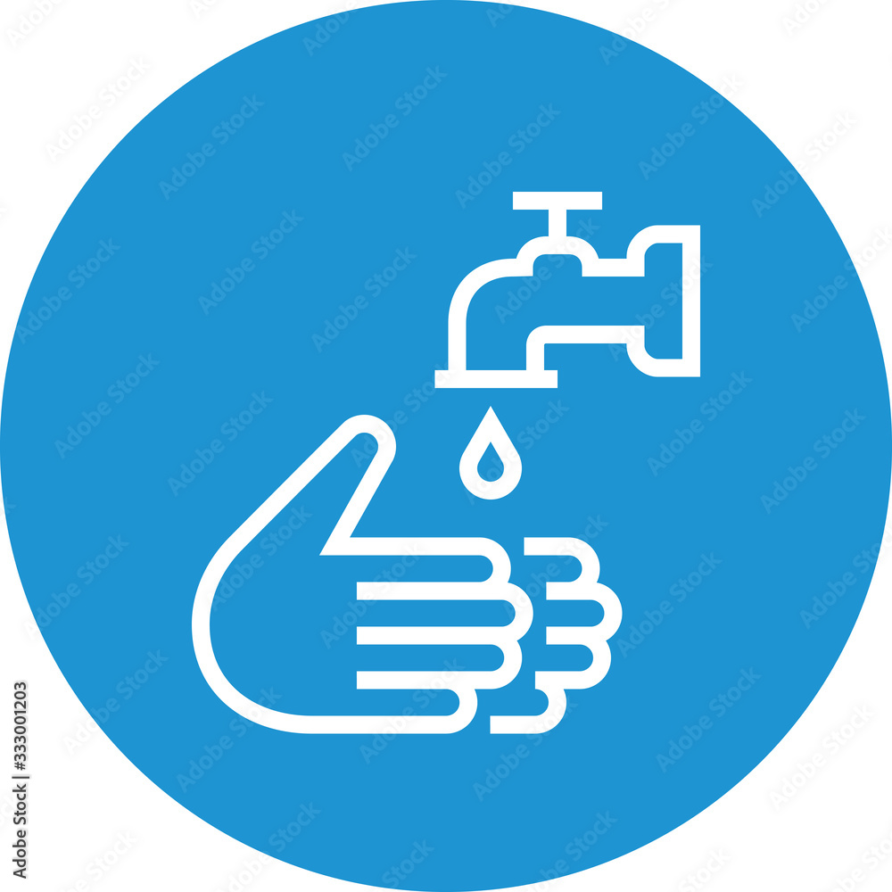 Hands Washing With Faucet Outline Icon Hands Washing With Faucet Outline Icon