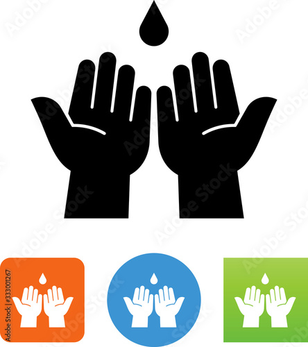 Open Palms With Droplet Icon