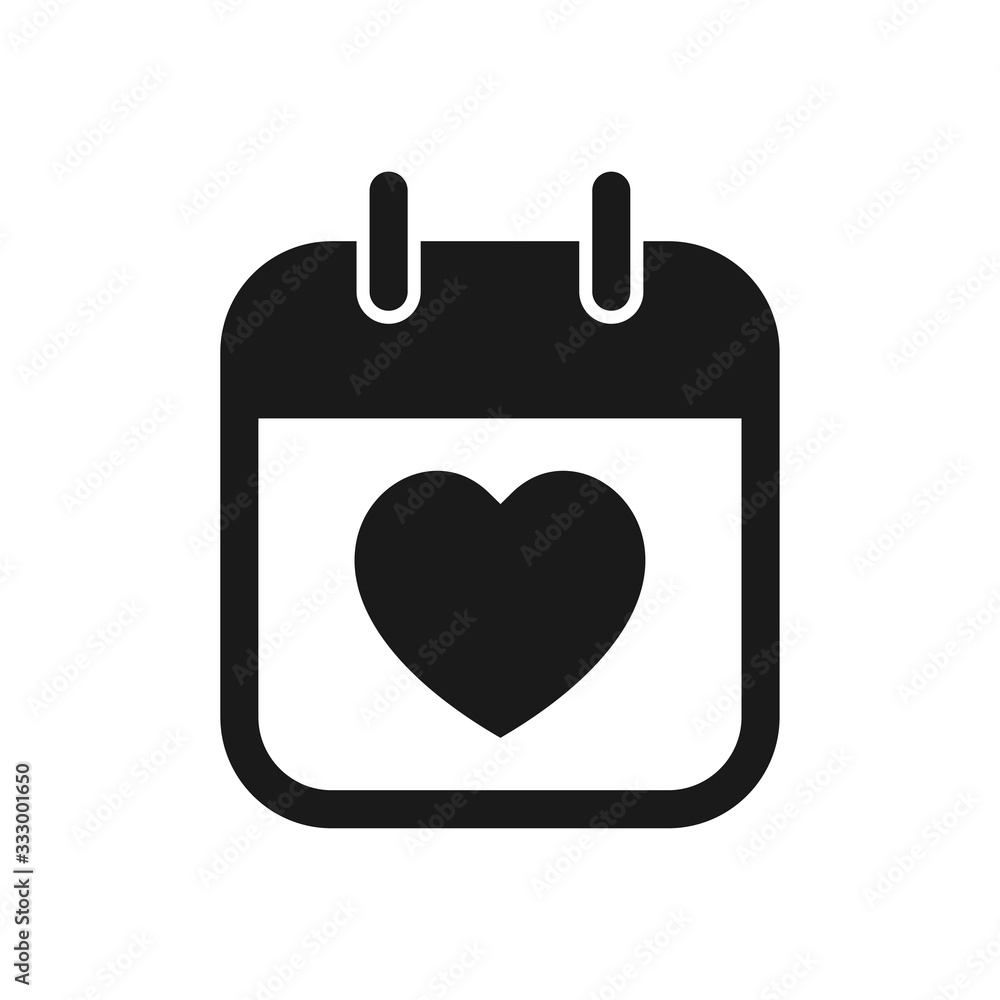 valentine calendar vector illustration, calendar vector icon, love icon valentine calendar vector illustration, calendar vector icon, love icon