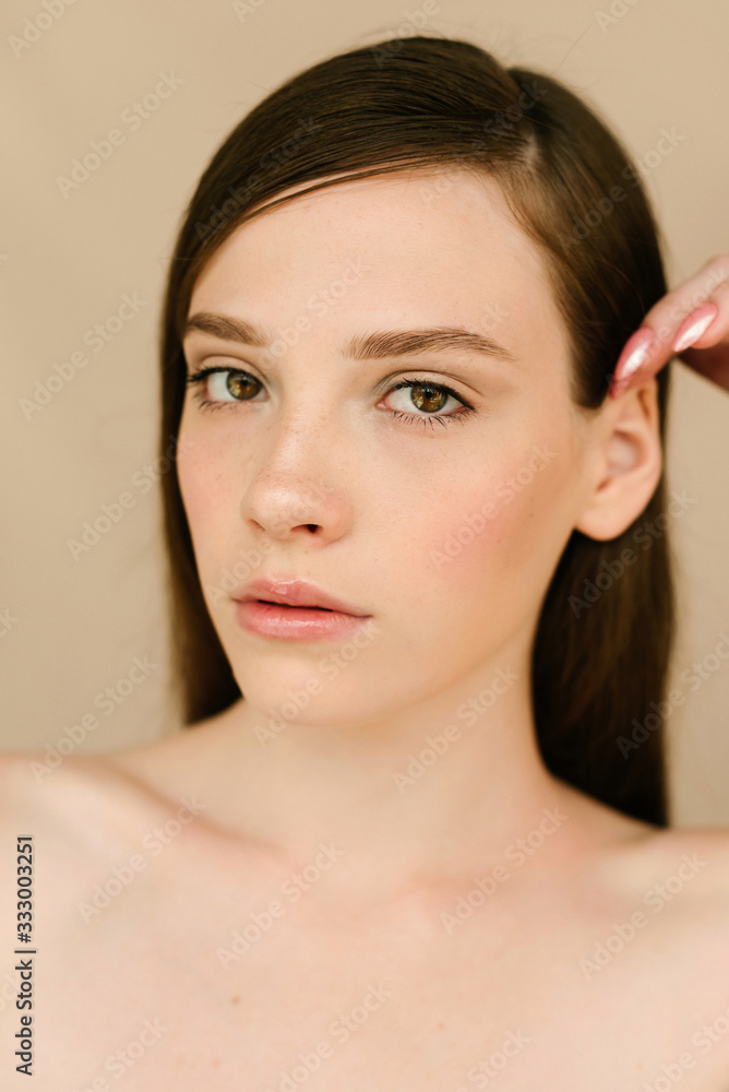 Portrait of natural look girl with clean skin Portrait of natural look girl with clean skin