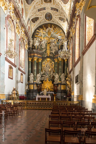 Czestochowa, Poland, March 19, 2020: Interior of the Jasna Góra Basilica © rparys