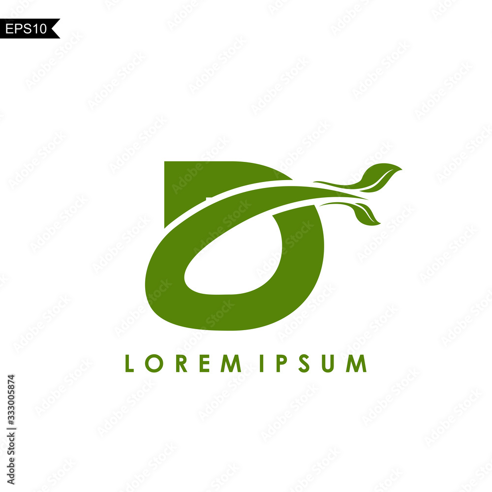 Initial Letter D Leaf Logo Template Initial Letter D Leaf Logo Template