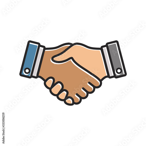 hand icon, handshake icon in trendy flat design