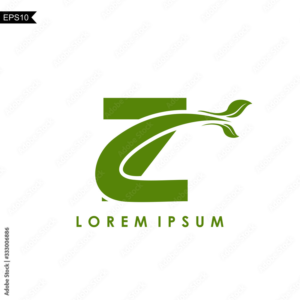 Initial Letter Z Leaf Logo Template Initial Letter Z Leaf Logo Template