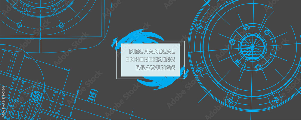 Obraz premium Abstract background concept mechanical engineering drawing