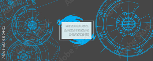 Abstract background concept mechanical engineering drawing