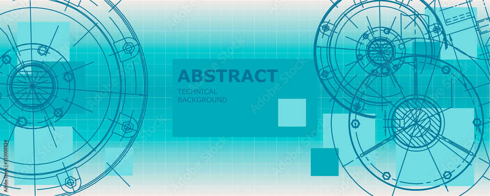 Abstract background concept mechanical engineering drawing