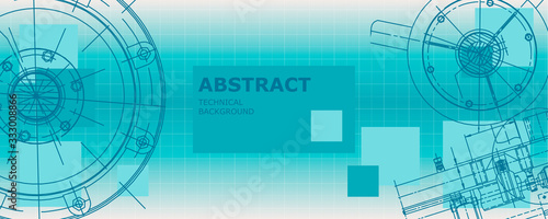 Abstract background concept mechanical engineering drawing