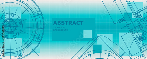 Abstract background concept mechanical engineering drawing