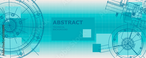Abstract background concept mechanical engineering drawing