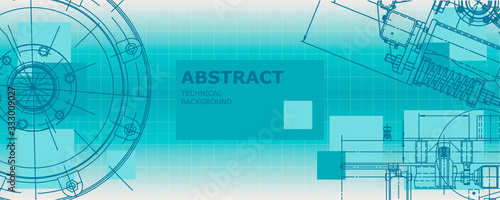 Abstract drawing. Mechanical engineering drawing. Engineering technological vector wallpaper