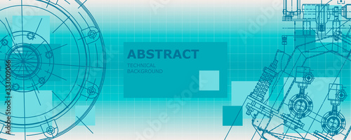 Abstract drawing. Mechanical engineering drawing. Engineering technological vector wallpaper