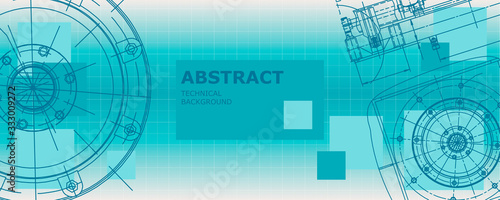 Abstract drawing. Mechanical engineering drawing. Engineering technological vector wallpaper