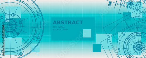 Abstract drawing. Mechanical engineering drawing. Engineering technological vector wallpaper