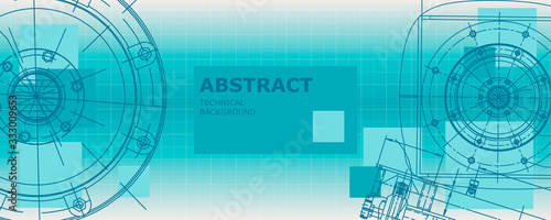 Abstract drawing. Mechanical engineering drawing. Engineering technological vector wallpaper