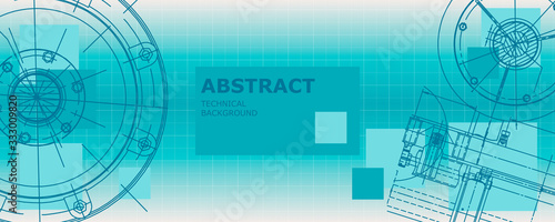 Abstract drawing. Mechanical engineering drawing. Engineering technological vector wallpaper