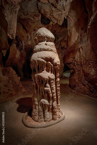 Mladecska cave with the biggiest stalagmit, symbol of cave photo