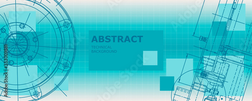 Abstract drawing. Mechanical engineering drawing. Engineering technological vector wallpaper