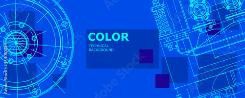 Abstract drawing. Mechanical engineering drawing. Engineering technological vector wallpaper
