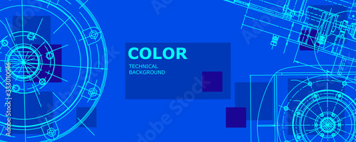 Abstract drawing. Mechanical engineering drawing. Engineering technological vector wallpaper
