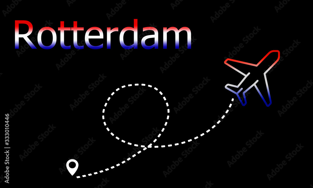plane on black background with colored flag
plane on black background with colored flag