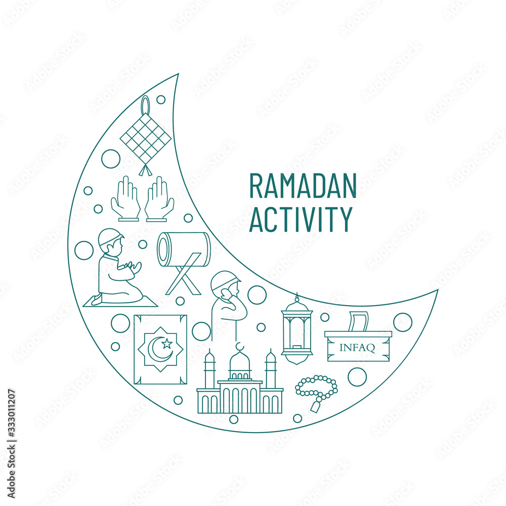 Ramadan activity background icon design Ramadan activity background icon design