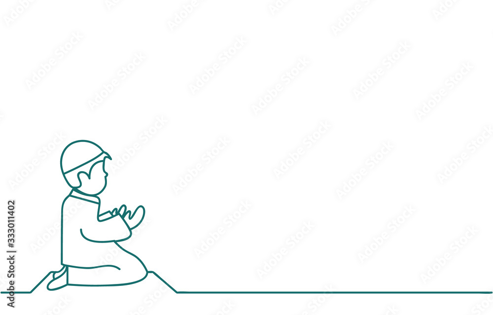 Background line thin islamic prayer people Background line thin islamic prayer people