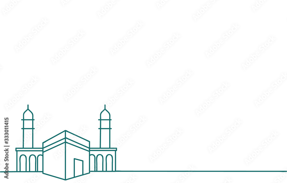 Background line thin islamic mecca icon