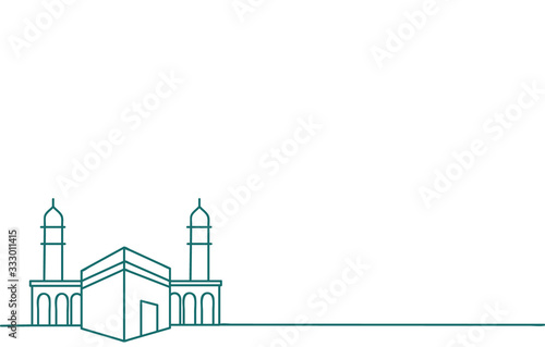 Background line thin islamic mecca icon