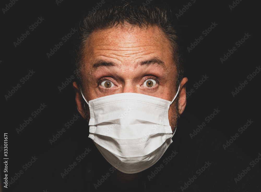 man wearing protective breathing mask man wearing protective breathing mask