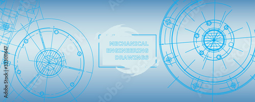 Abstract background concept mechanical engineering drawing