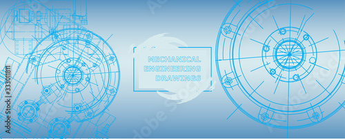 Abstract background concept mechanical engineering drawing