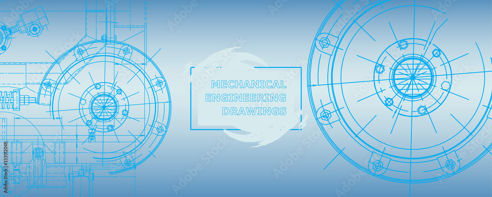 Obraz premium Abstract background concept mechanical engineering drawing