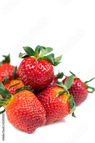 Strawberries on a white background isolate. Juicy Red Strawberry