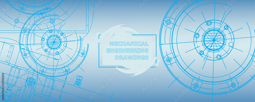 Obraz premium Abstract background concept mechanical engineering drawing