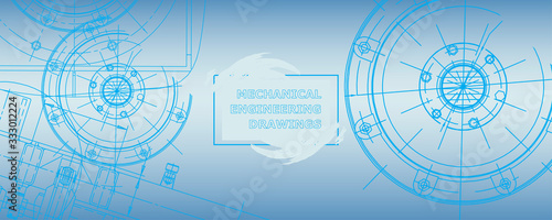 Abstract background concept mechanical engineering drawing