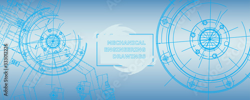 Abstract background concept mechanical engineering drawing