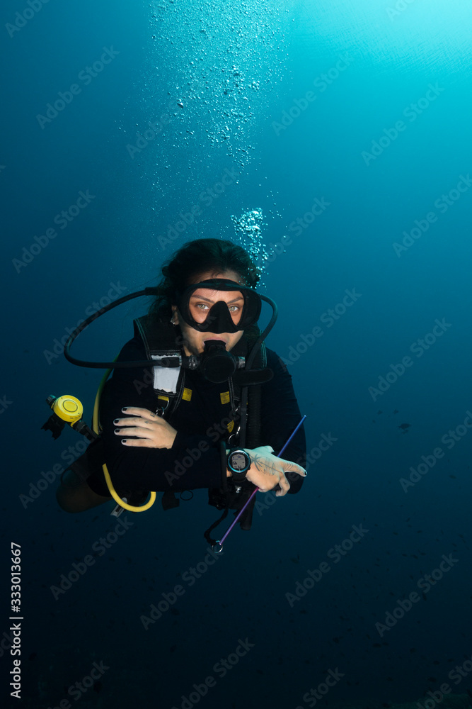 Woman Scuba Diving Woman Scuba Diving