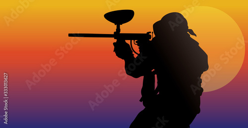 paintball player  vector illustration