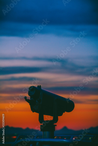 telescope at sunset