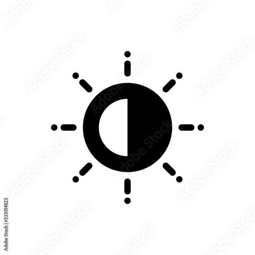 Brightness Vector Colour With Glyph Icon Illustration