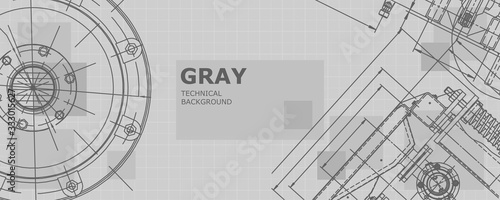 Mechanical engineering drawing. Abstract drawing. Engineering technological wallpaper
