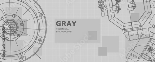 Mechanical engineering drawing. Abstract drawing. Engineering technological wallpaper