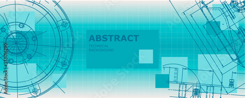 Mechanical engineering drawing. Abstract drawing. Engineering technological wallpaper