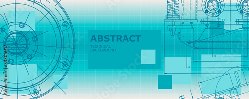 Mechanical instrument making. Abstract engineering drawing. Engineering technological wallpaper