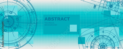 Mechanical instrument making. Abstract engineering drawing. Engineering technological wallpaper