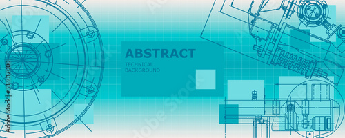 Mechanical instrument making. Abstract engineering drawing. Engineering technological wallpaper