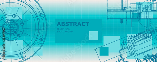 Mechanical instrument making. Abstract engineering drawing. Engineering technological wallpaper