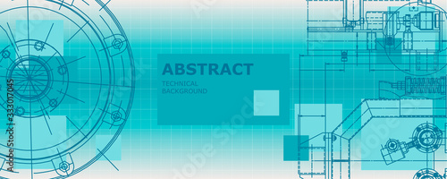 Mechanical engineering drawing. Abstract drawing. Engineering technological wallpaper